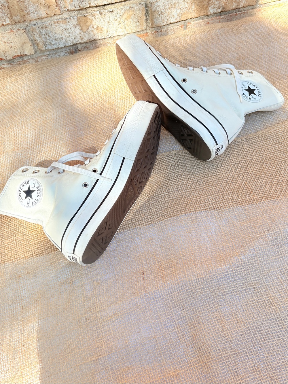 Converse White High Top Platform Sneakers - Picture 2 of 2